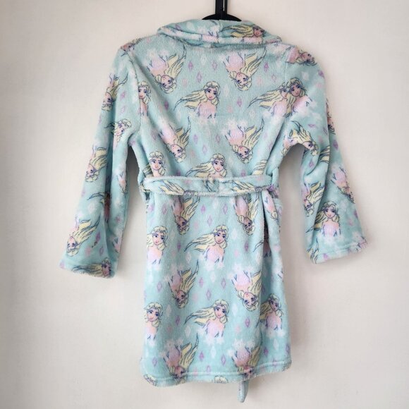 Disney Frozen Fleece Robe Blue Elsa Pockets Waist Tie Youth Girls 8 - Picture 2 of 8